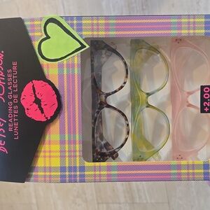 New Betsey Johnson Set of Three +2.00 Stylish Reading Glasses